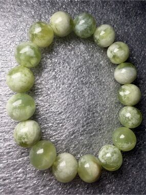Beautiful 12MM Xiuyan Jade Natural Crystal Bracelet